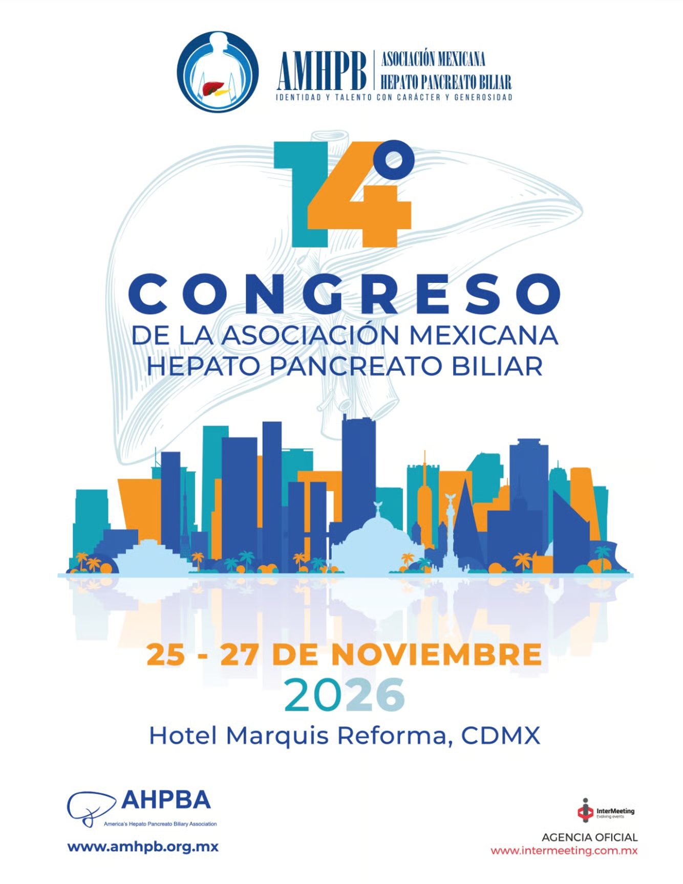 Imagen oficial de 14º Congreso de la Asociación Mexicana Hepato Pancreato Biliar