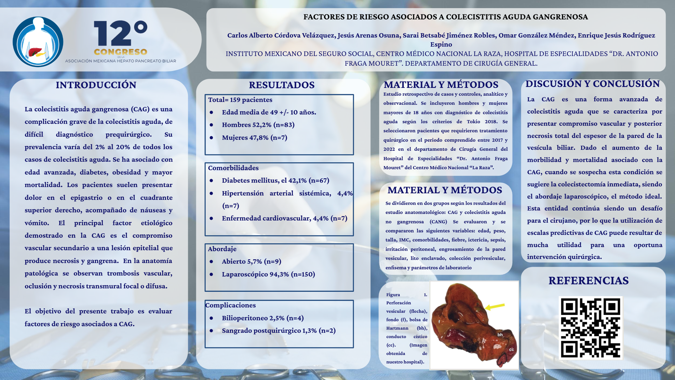 Póster de Factores de riesgo asociados a colecistitis aguda gangrenosa.