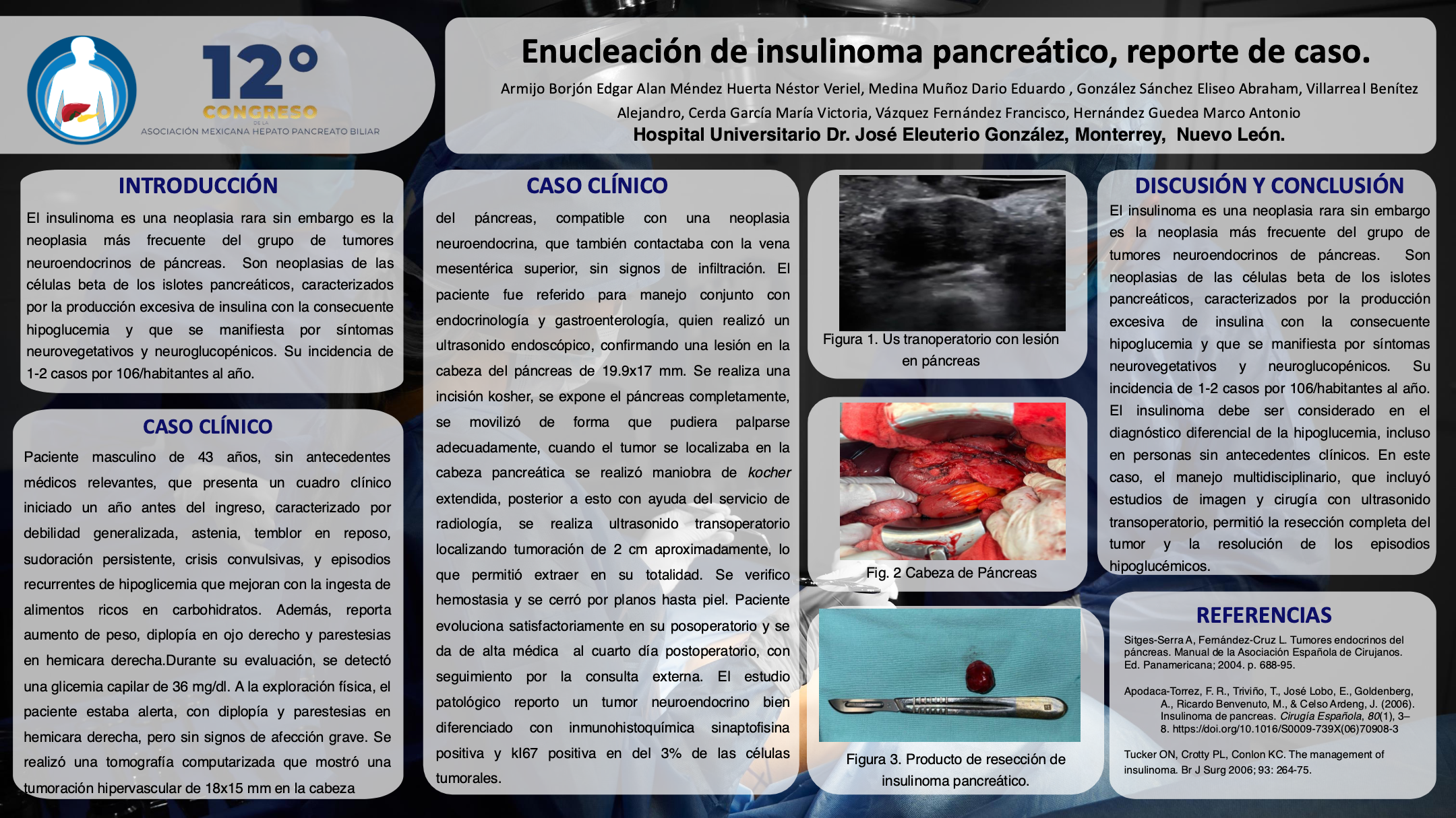Póster de Enucleación de insulinoma pancreático, reporte de caso.